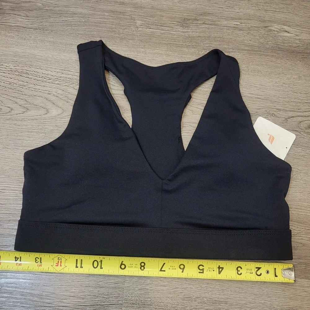 Fabletics On‎ The Go Midi Medium Impact Sports Bra Black Size Medium-8 MSRP $64